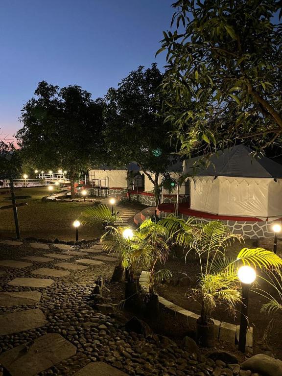 Riverbells Resort grounds with glamping tents